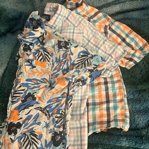3 x short sleeve button down collar shirts bundle boys 7